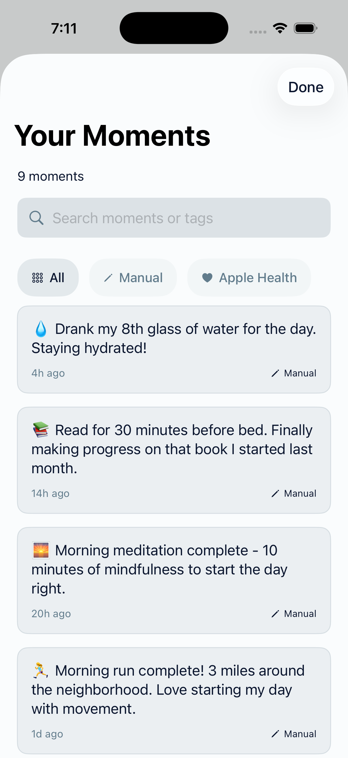 Apple Health integration for automatic wellness tracking